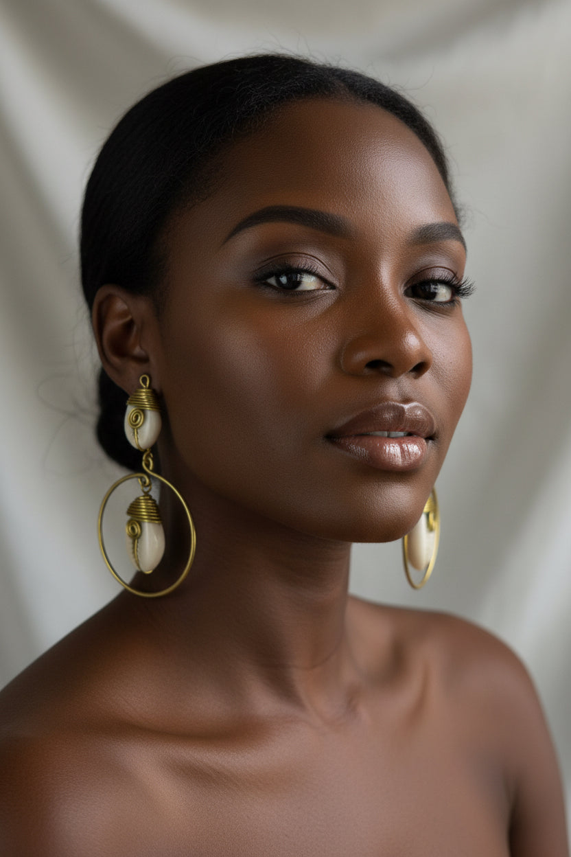 Cowrie Gold Earrings