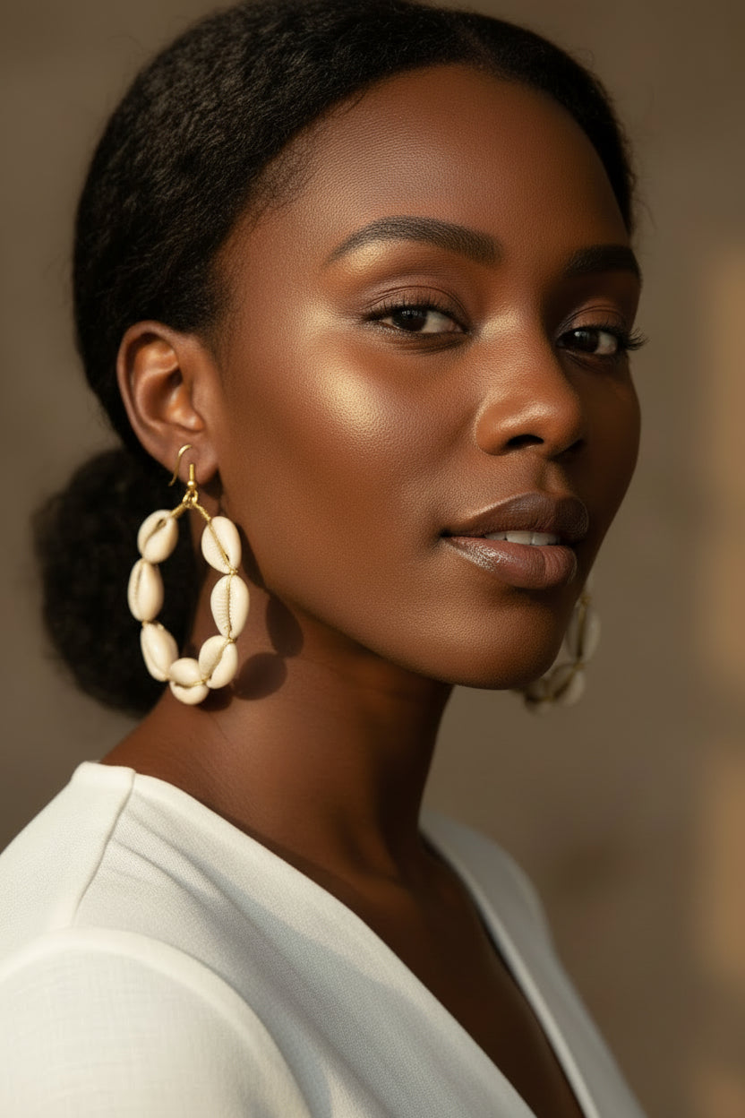 Cowrie Gold Earrings