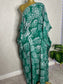 SHOULDER-OFF BUBU dress Adire crepe